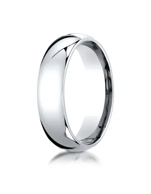 Benchmark Palladium 6mm Slightly Domed Standard Comfort-Fit Wedding Band Ring (Sizes 4 - 15 )
