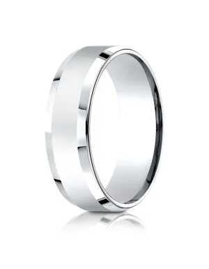 Benchmark Palladium 7mm Comfort-Fit High Polished Carved Design Band, (Sizes 4-15)