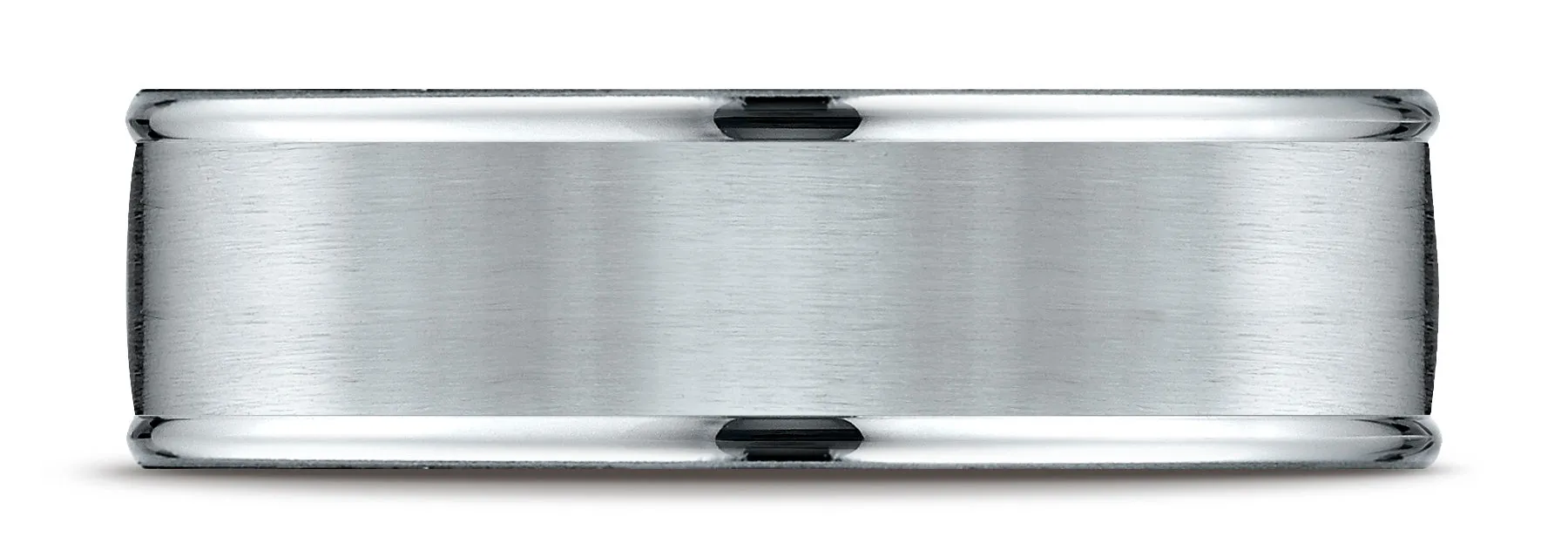 Benchmark Palladium 7mm Comfort-Fit Satin Finish High Polished Round Edge Carved Design Band, (4-15)