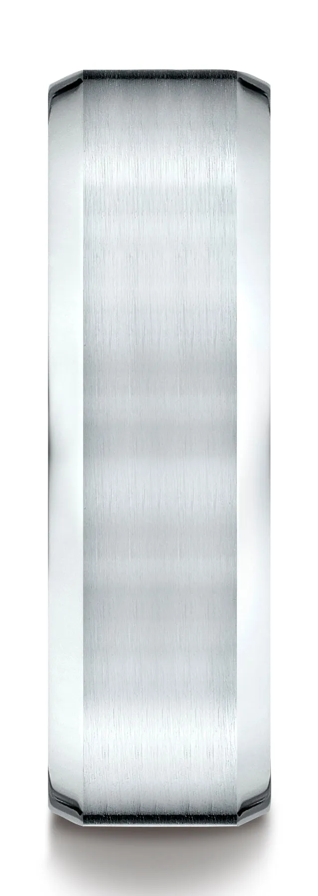 Benchmark Palladium 7mm Comfort-Fit Satin-Finished w/ High Polish Beveled Edge Carved Design Band, (4-15)