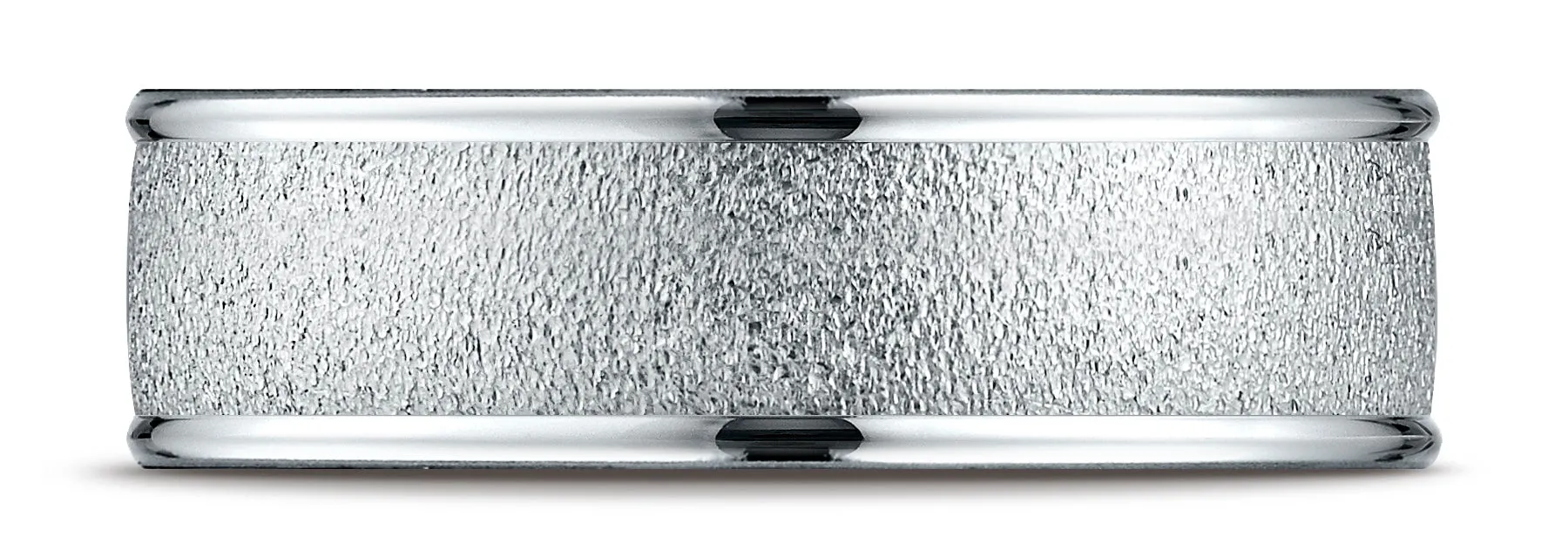 Benchmark Palladium 7mm Comfort-Fit Wired-Finished High Polished Round Edge Carved Design Band,(Size 4-15)