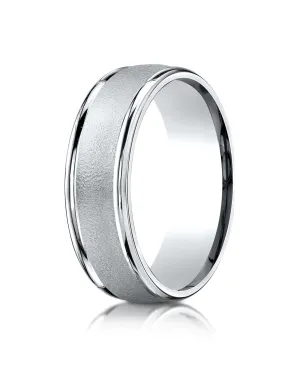 Benchmark Palladium 7mm Comfort-Fit Wired-Finished High Polished Round Edge Carved Design Band,(Size 4-15)