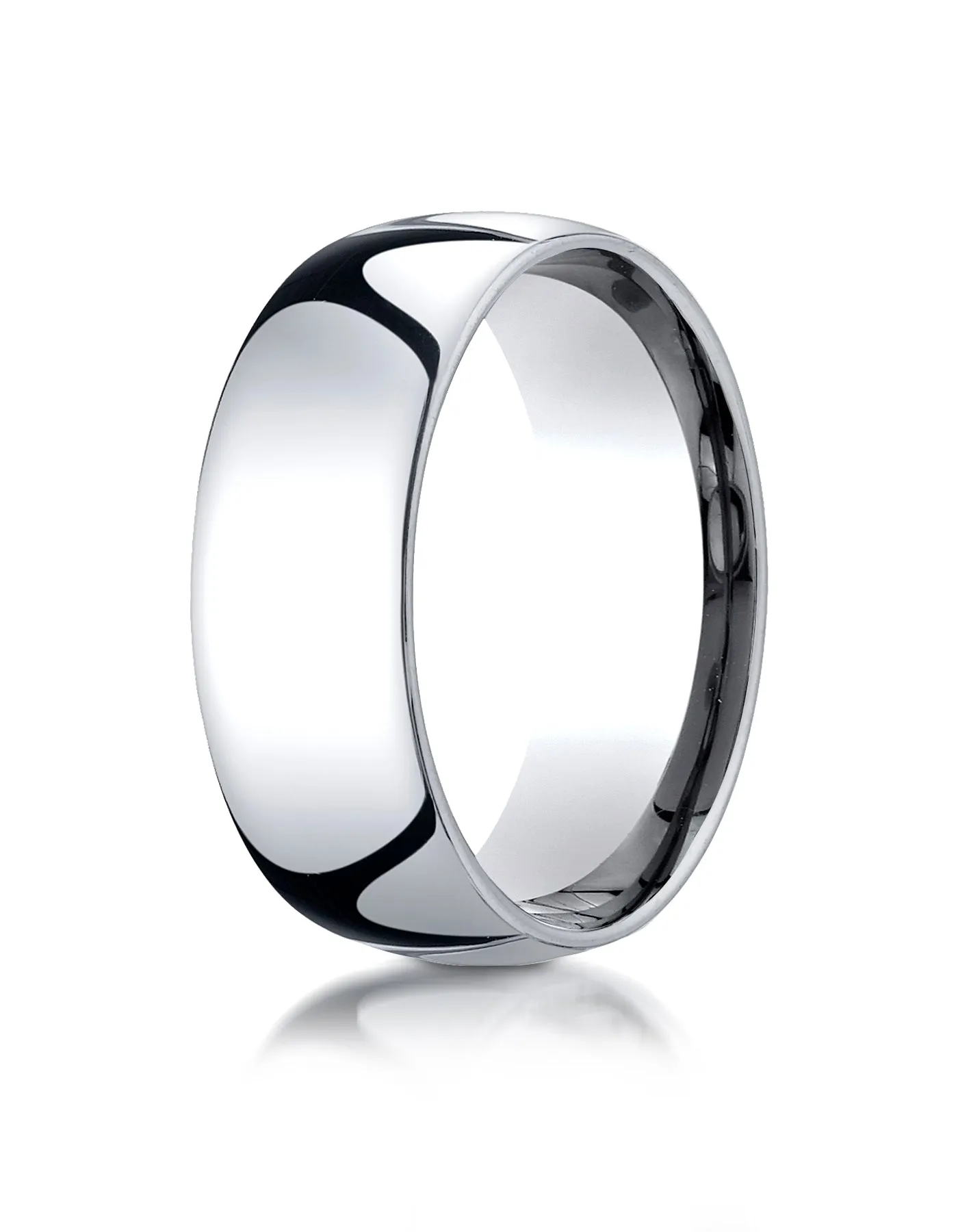Benchmark Palladium 8mm Slightly Domed Standard Comfort-Fit Wedding Band Ring (Sizes 4 - 15 )