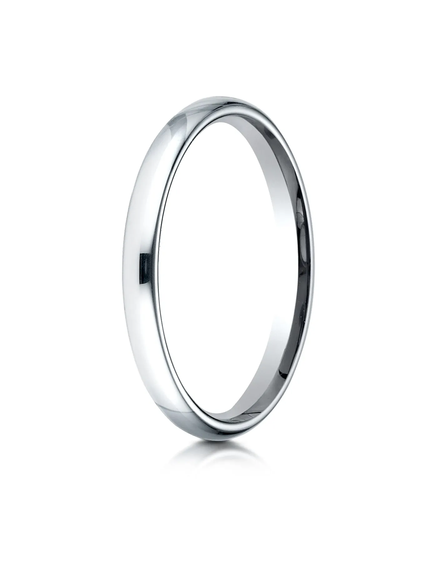 Benchmark Platinum 2.5mm Slightly Domed Standard Comfort-Fit Wedding Band Ring (Sizes 4 - 15 )