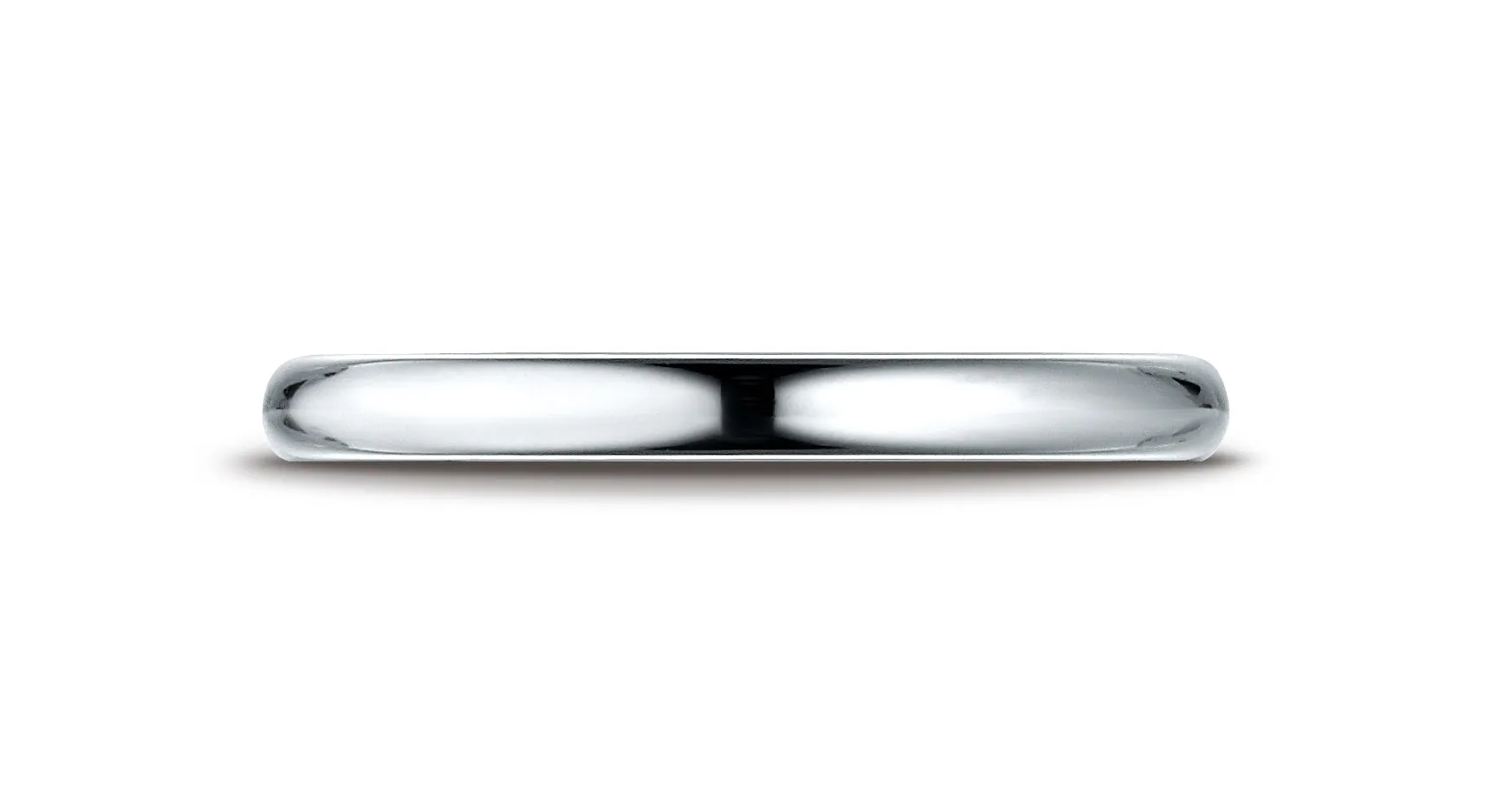 Benchmark Platinum 2.5mm Slightly Domed Standard Comfort-Fit Wedding Band Ring (Sizes 4 - 15 )
