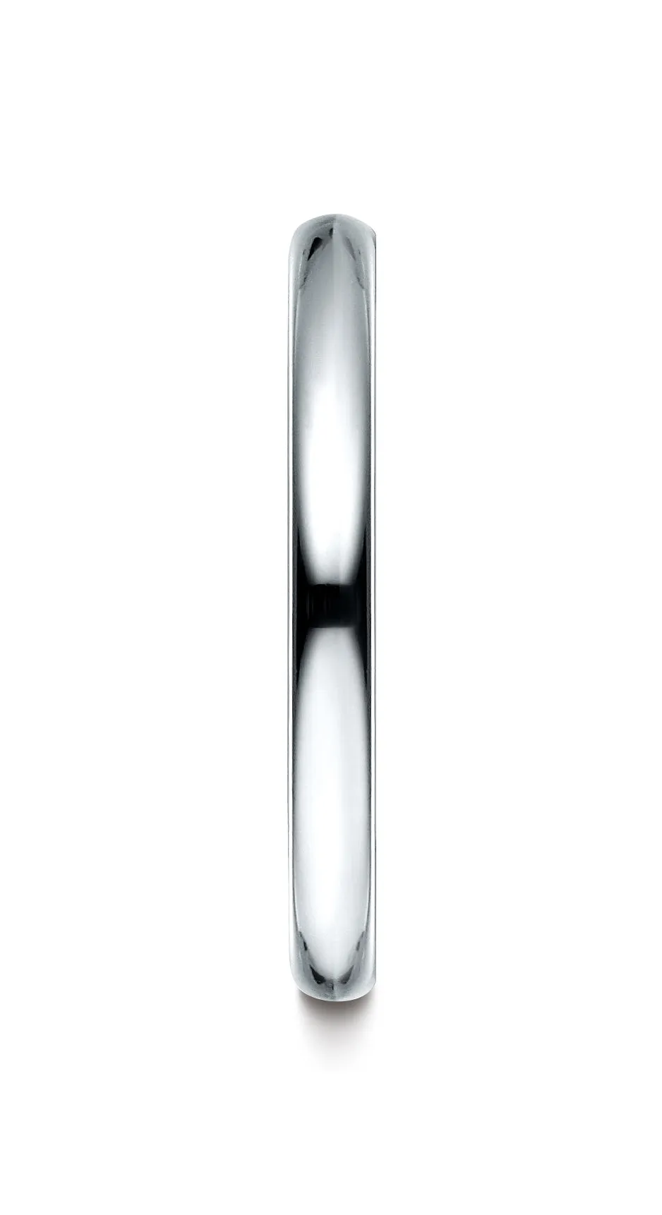 Benchmark Platinum 2.5mm Slightly Domed Standard Comfort-Fit Wedding Band Ring (Sizes 4 - 15 )