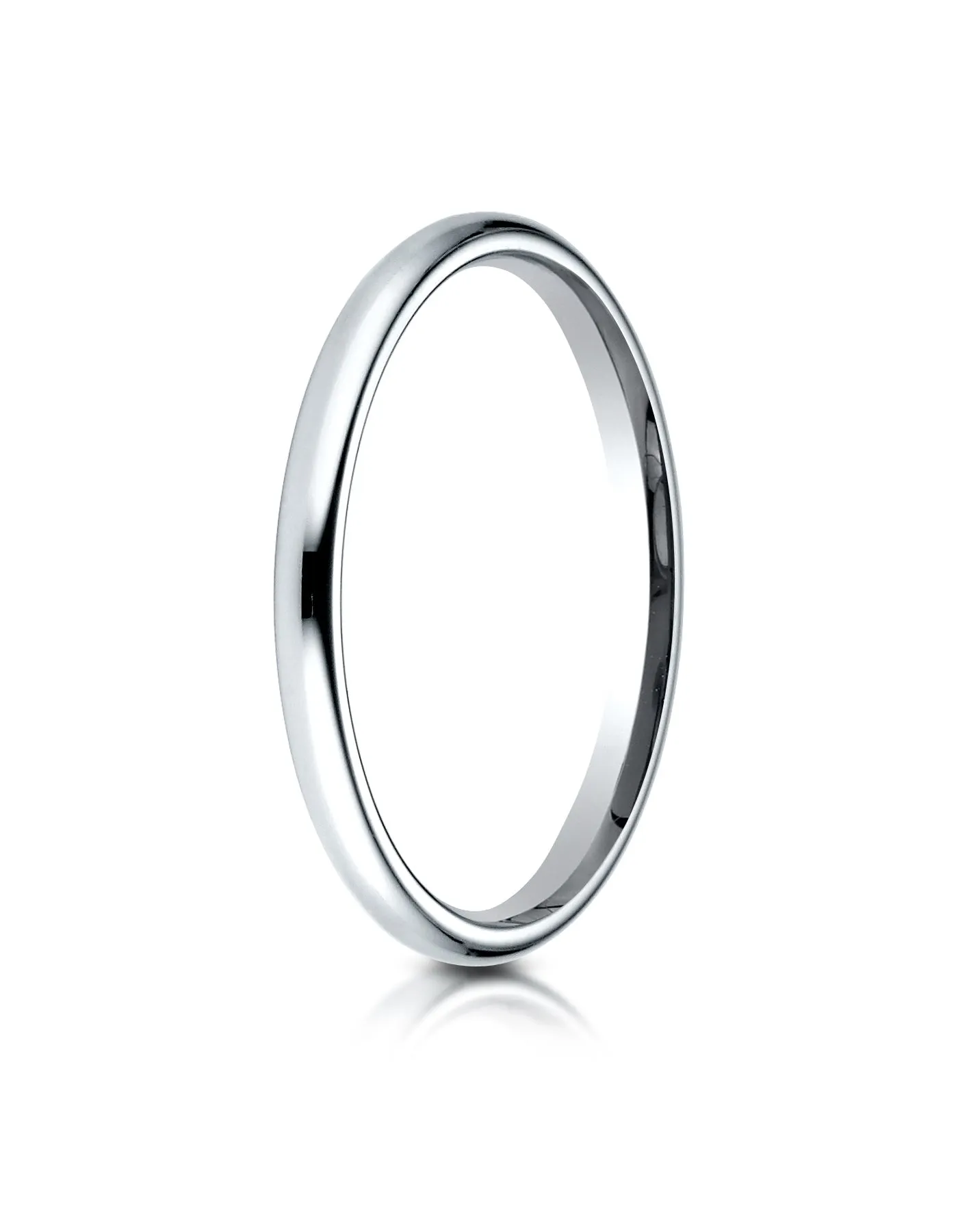 Benchmark Platinum 2mm Slightly Domed Standard Comfort-Fit Wedding Band Ring (Sizes 4 - 15 )