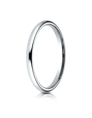 Benchmark Platinum 2mm Slightly Domed Standard Comfort-Fit Wedding Band Ring (Sizes 4 - 15 )