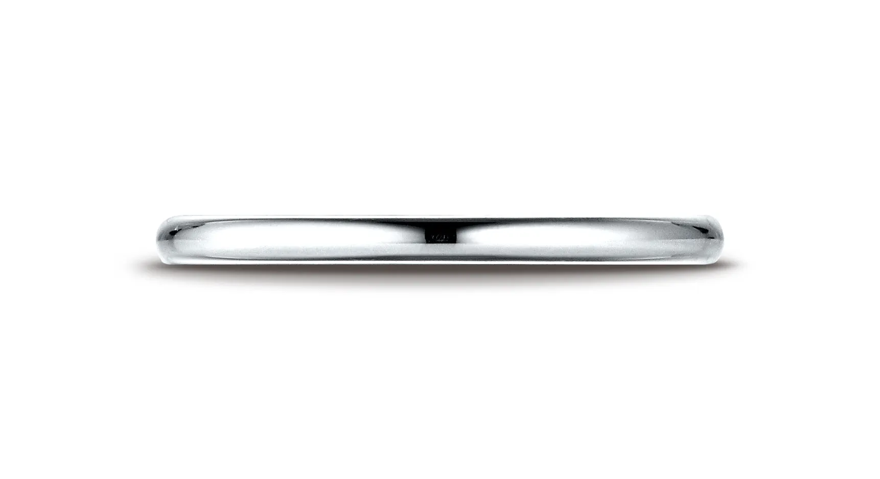 Benchmark Platinum 2mm Slightly Domed Standard Comfort-Fit Wedding Band Ring (Sizes 4 - 15 )