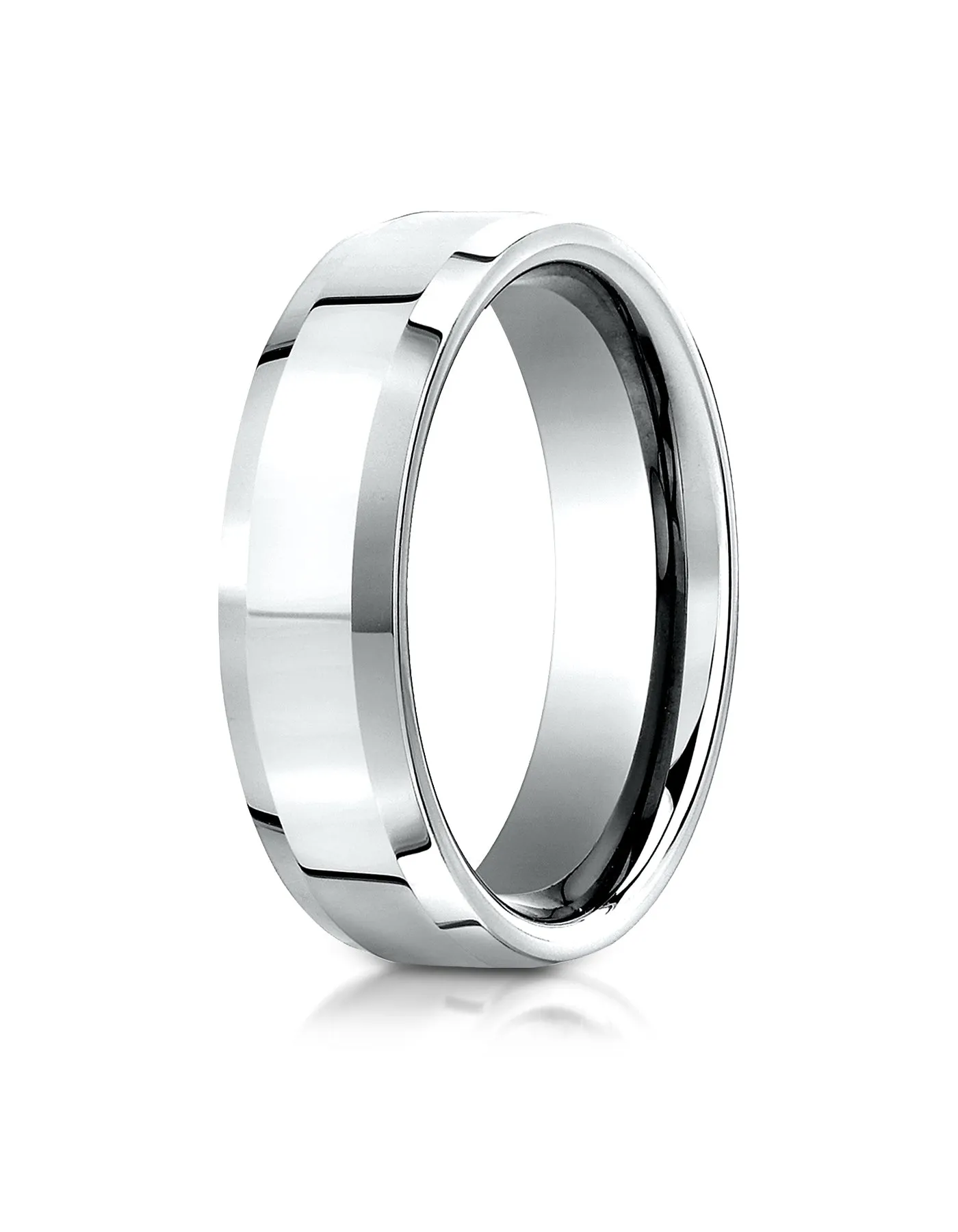 Benchmark Platinum 6mm Comfort-Fit High Polished Carved Design Wedding Band Ring (Sizes 4 - 15 )