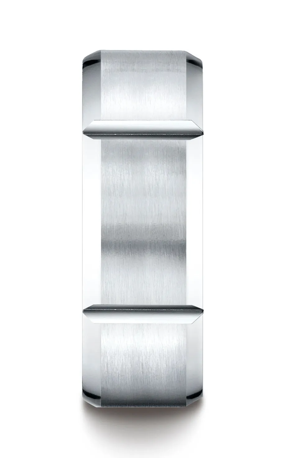 Benchmark Platinum 8mm Comfort-Fit Satin-Finished Grooves Carved Design Wedding Band Ring