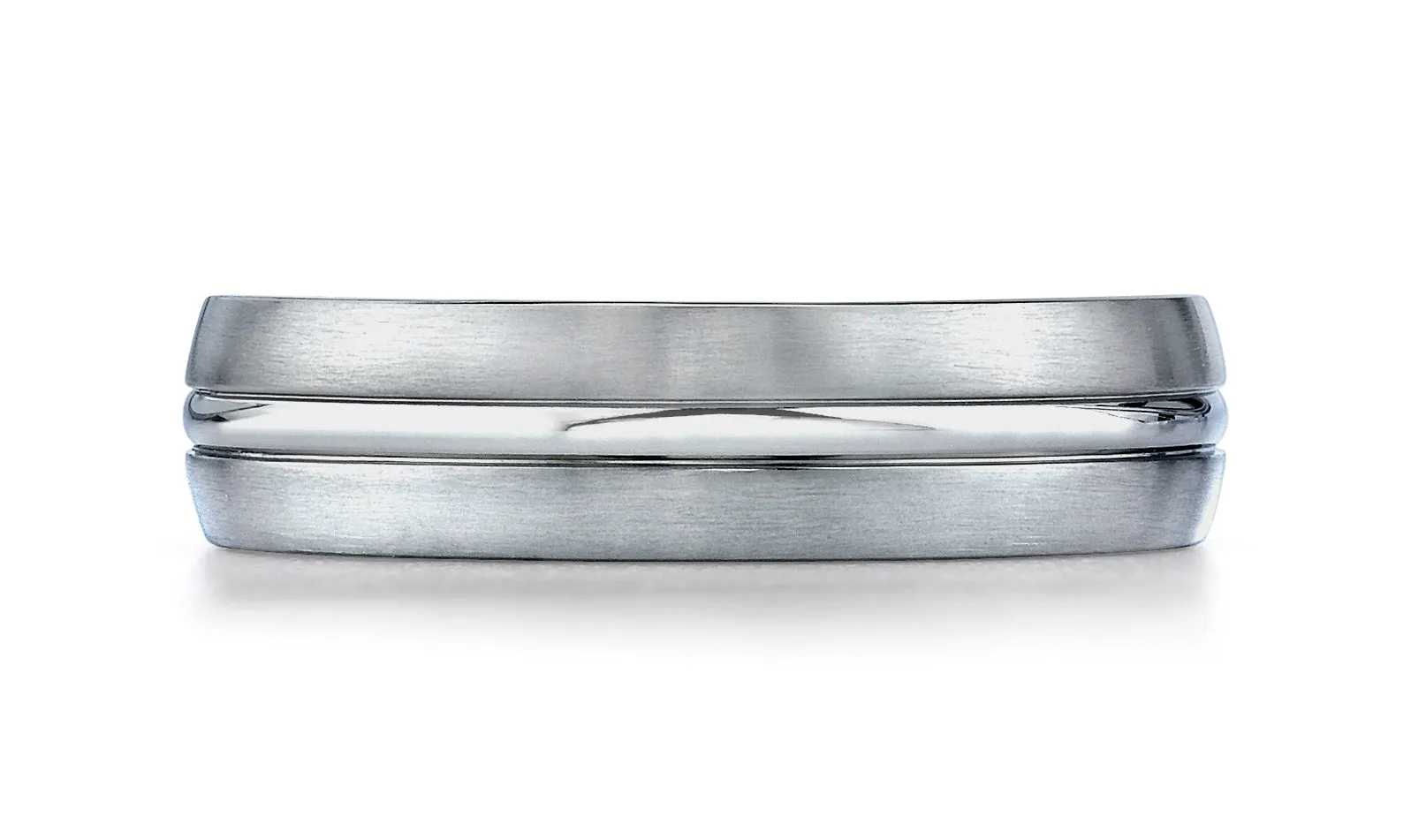 Benchmark Titanium 6mm Comfort-Fit Satin-Finished Center Concaved Cut Design Wedding Band Ring