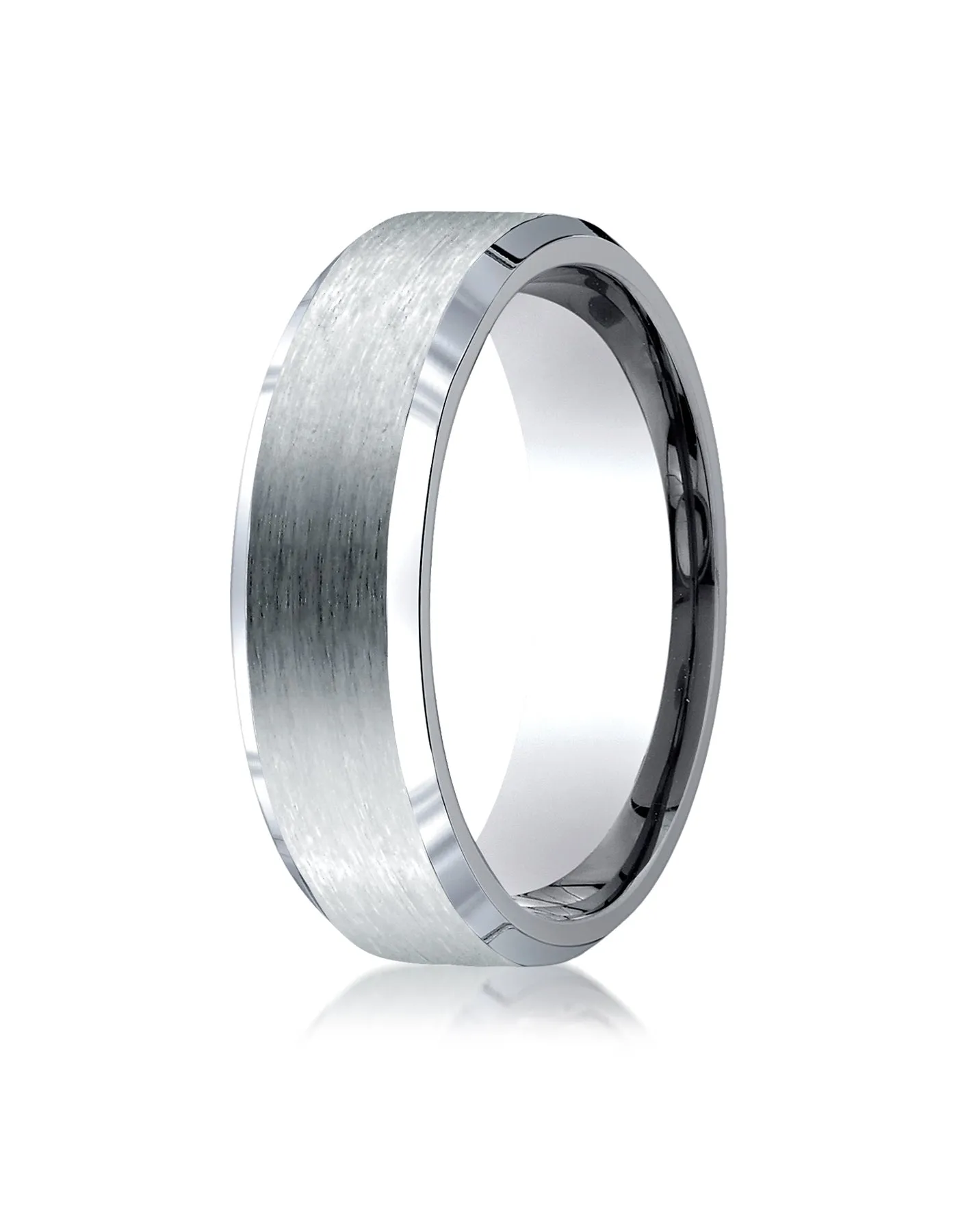 Benchmark Titanium 7mm Comfort-Fit Satin-Finished Beveled Edge Design Wedding Band Ring, (Sizes 6 - 14)