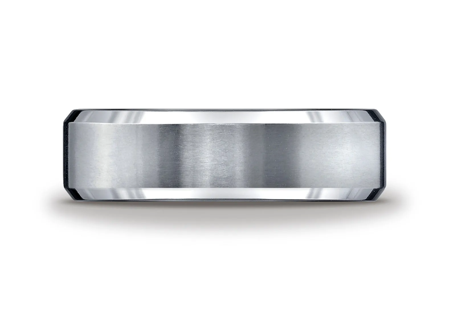 Benchmark Titanium 7mm Comfort-Fit Satin-Finished Beveled Edge Design Wedding Band Ring, (Sizes 6 - 14)