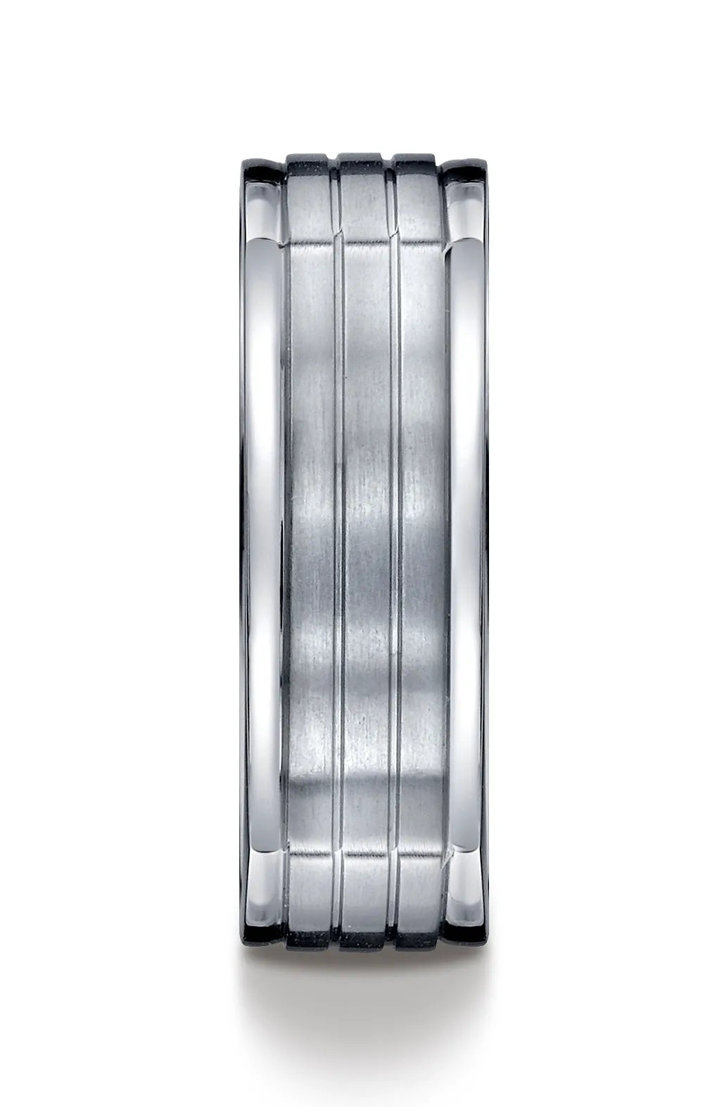 Benchmark Titanium 7mm Comfort-Fit Satin-Finished Four-Sided Design Wedding Band Ring, (Sizes 6 - 14)