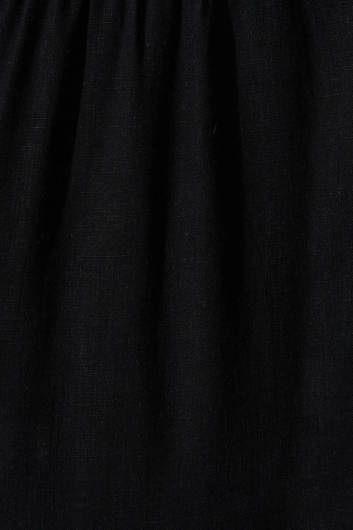 Black Linen Blend Midi Shirt Dress by Marvela