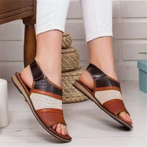 Breathable mesh fish mouth flat sandals