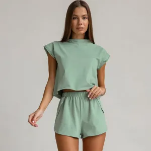 Breezy Bliss Sleeveless Tee and Shorts Lounge Set