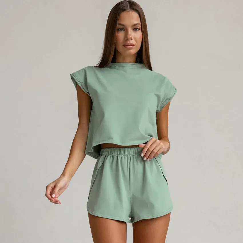 Breezy Bliss Sleeveless Tee and Shorts Lounge Set