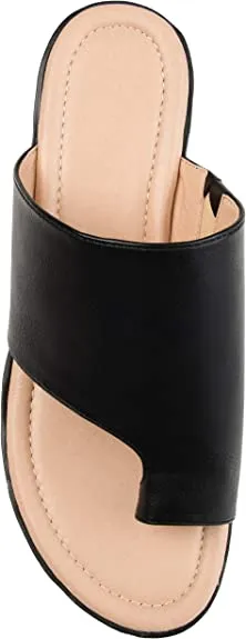 Brinley Co. Comfort Womens Platform Slip-on Sandal Black, 8.5 Regular US