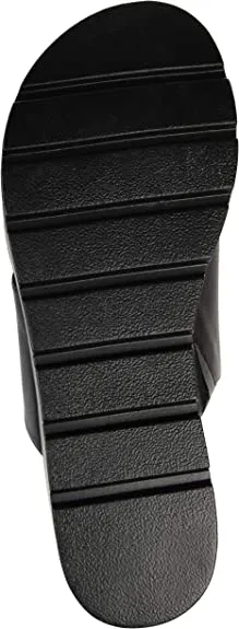 Brinley Co. Comfort Womens Platform Slip-on Sandal Black, 8.5 Regular US