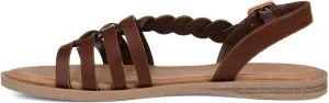 Brinley Co. Womens Braided Cushioned Sandal Brown, 9 Regular US
