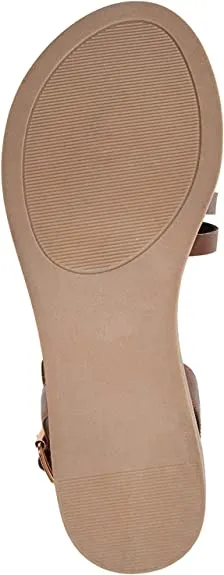 Brinley Co. Womens Braided Cushioned Sandal Brown, 9 Regular US