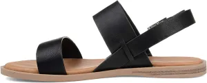Brinley Co. Womens Dual Strap Open-toe Sandal Black, 6.5 Regular US