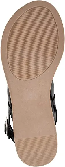 Brinley Co. Womens Dual Strap Open-toe Sandal Black, 6.5 Regular US