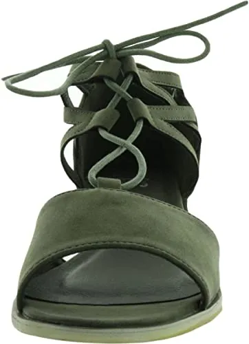 Brinley Co. Womens Idona Faux Nubuck Crisscross Lace-up Sandals Olive, 6.5 Regular US