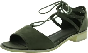 Brinley Co. Womens Idona Faux Nubuck Crisscross Lace-up Sandals Olive, 6.5 Regular US