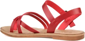 Brinley Co. Womens Strappy Ankle Wrap Sandal Red, 8 Regular US