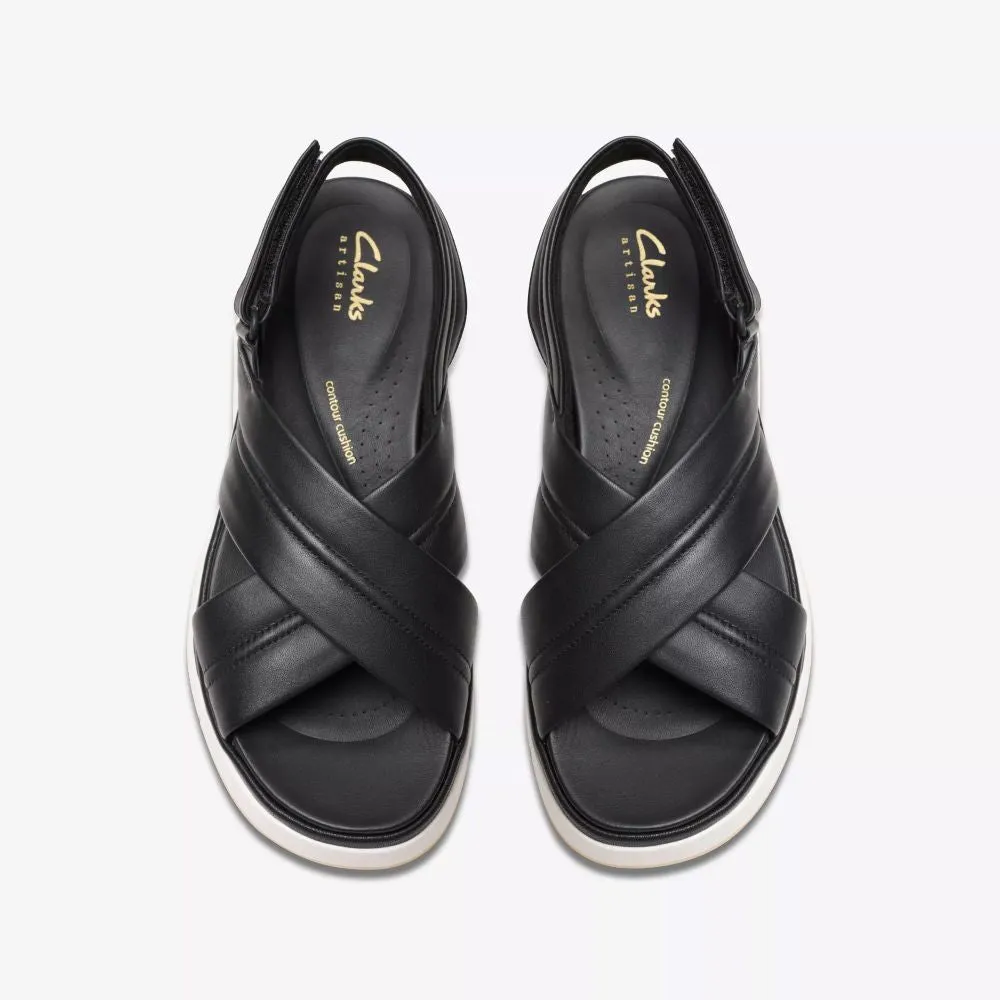 Clarks - Tuscan Cross - Black Leather - Sandals