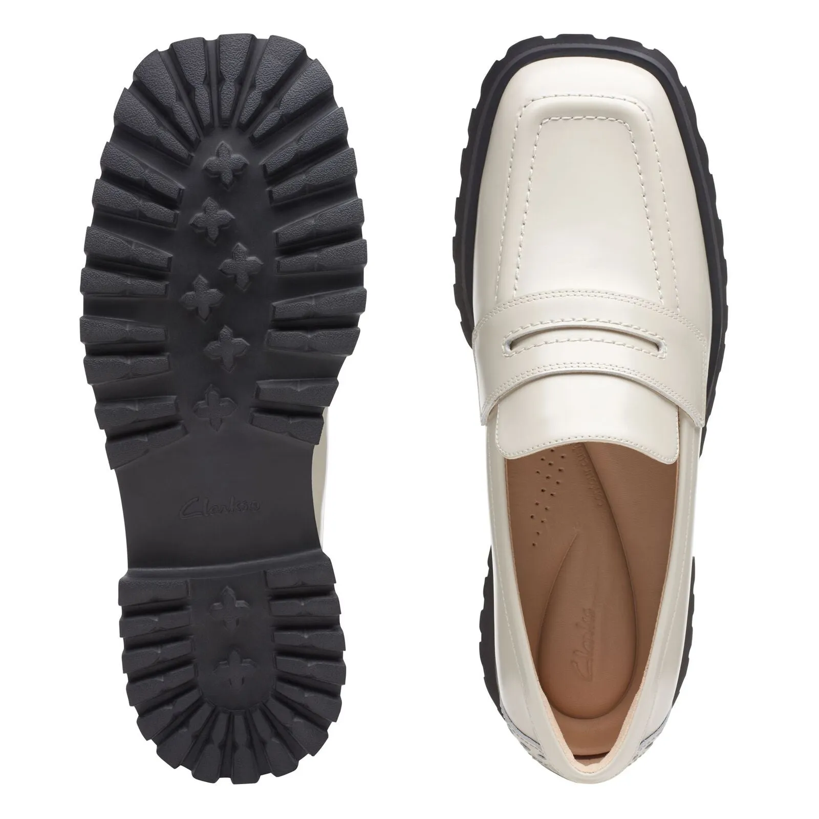Clarks Women's Stayso Edge Ivory Leather 26174707