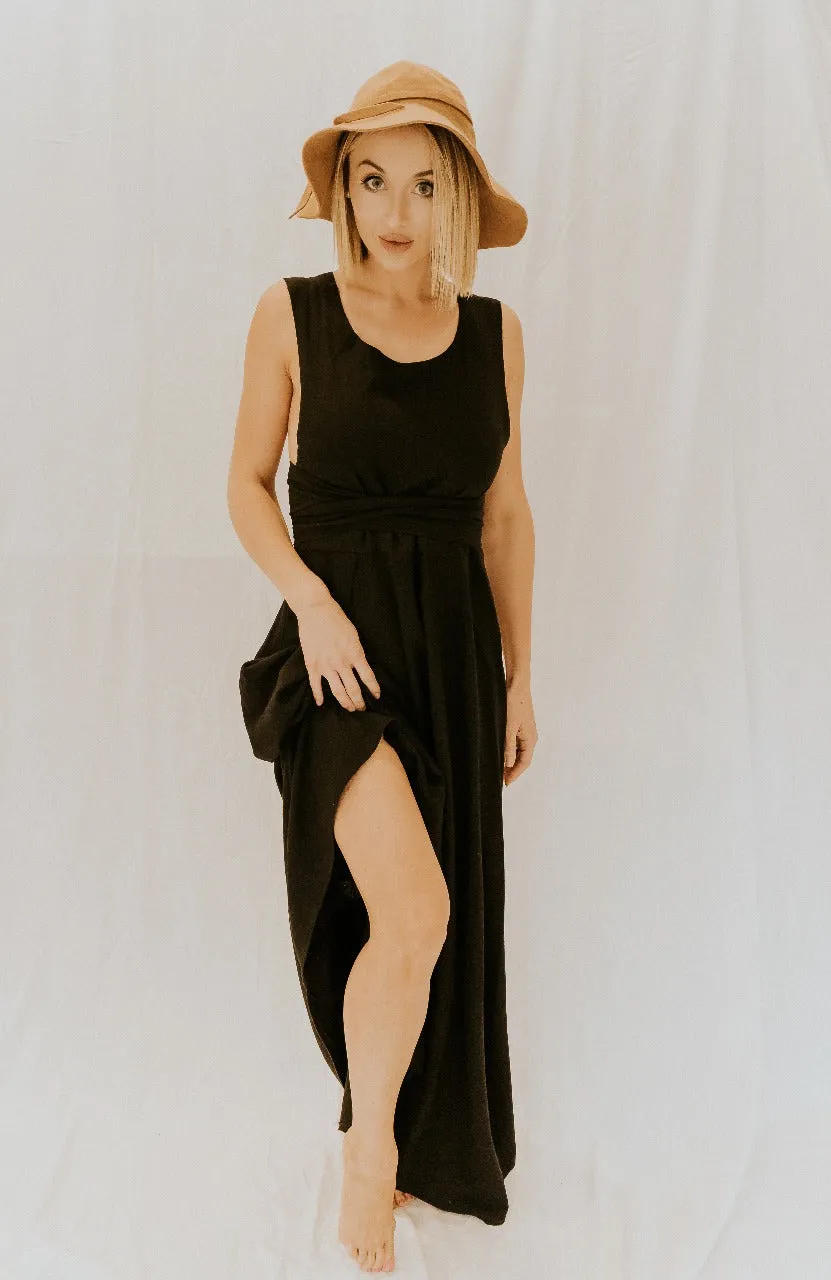 Classic Black Linen Dress
