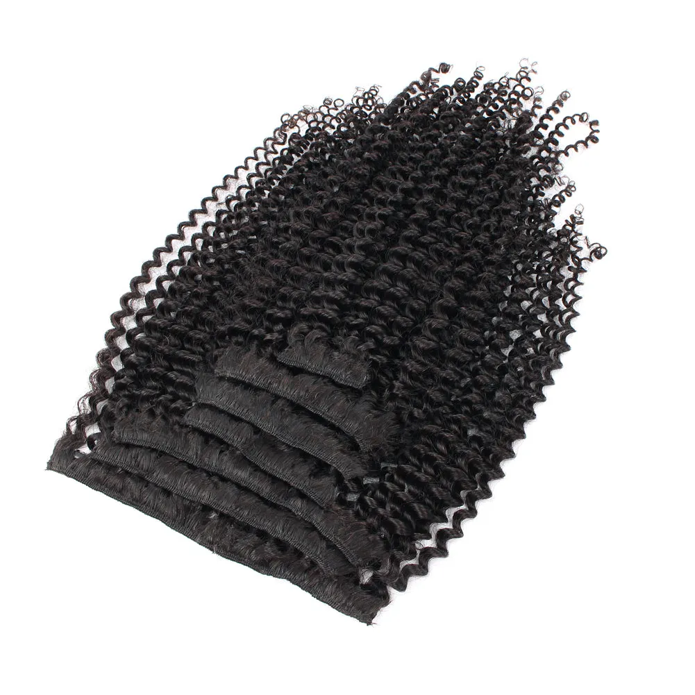 Clip in Hair Extension Kinky Curl Jet Black