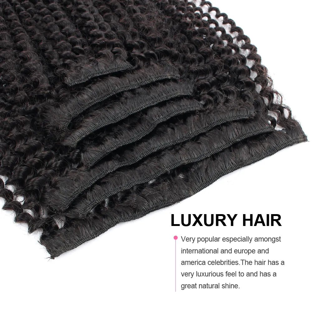 Clip in Hair Extension Kinky Curl Jet Black