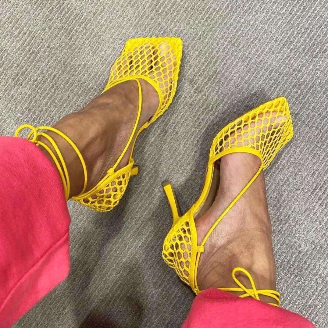 Controversial Square Toe Mesh Sandals