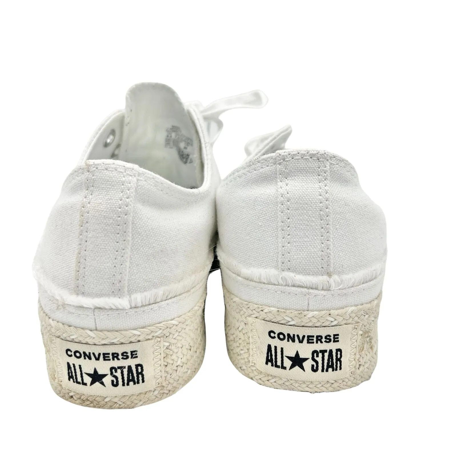 Converse All Star 9.5 White Canvas Espadrille Low Shoes