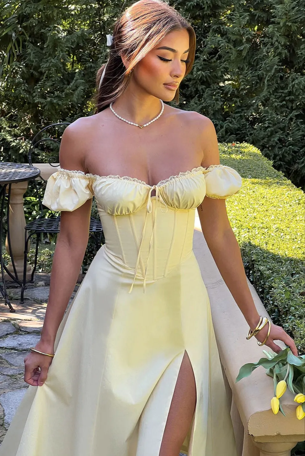 Courtney Midi Dress - Lemon