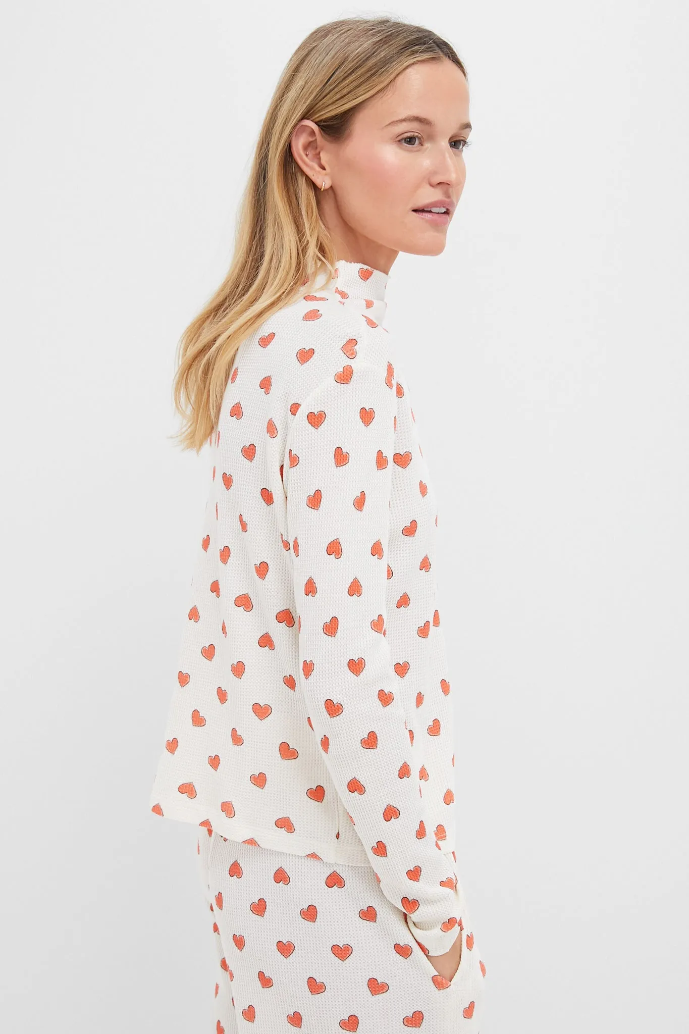 Cream Multi Heart Arizona Turtleneck