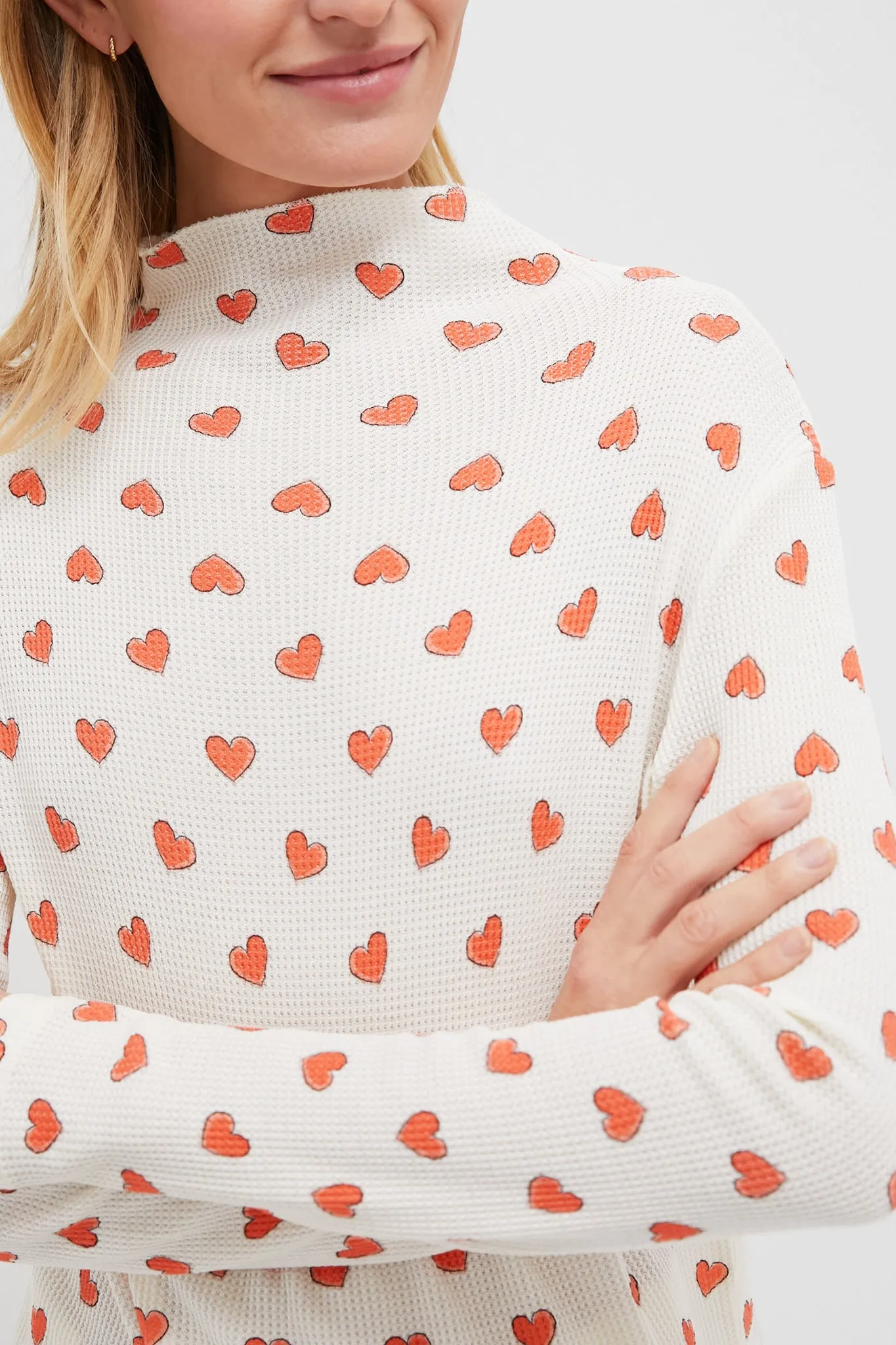 Cream Multi Heart Arizona Turtleneck
