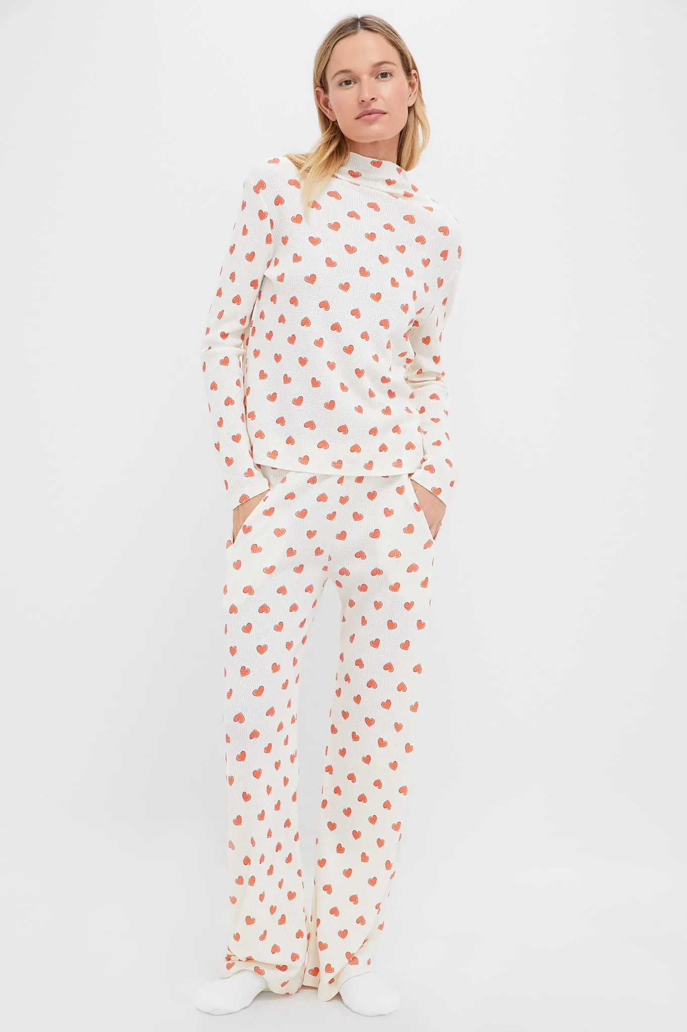Cream Multi Heart Jan Pants