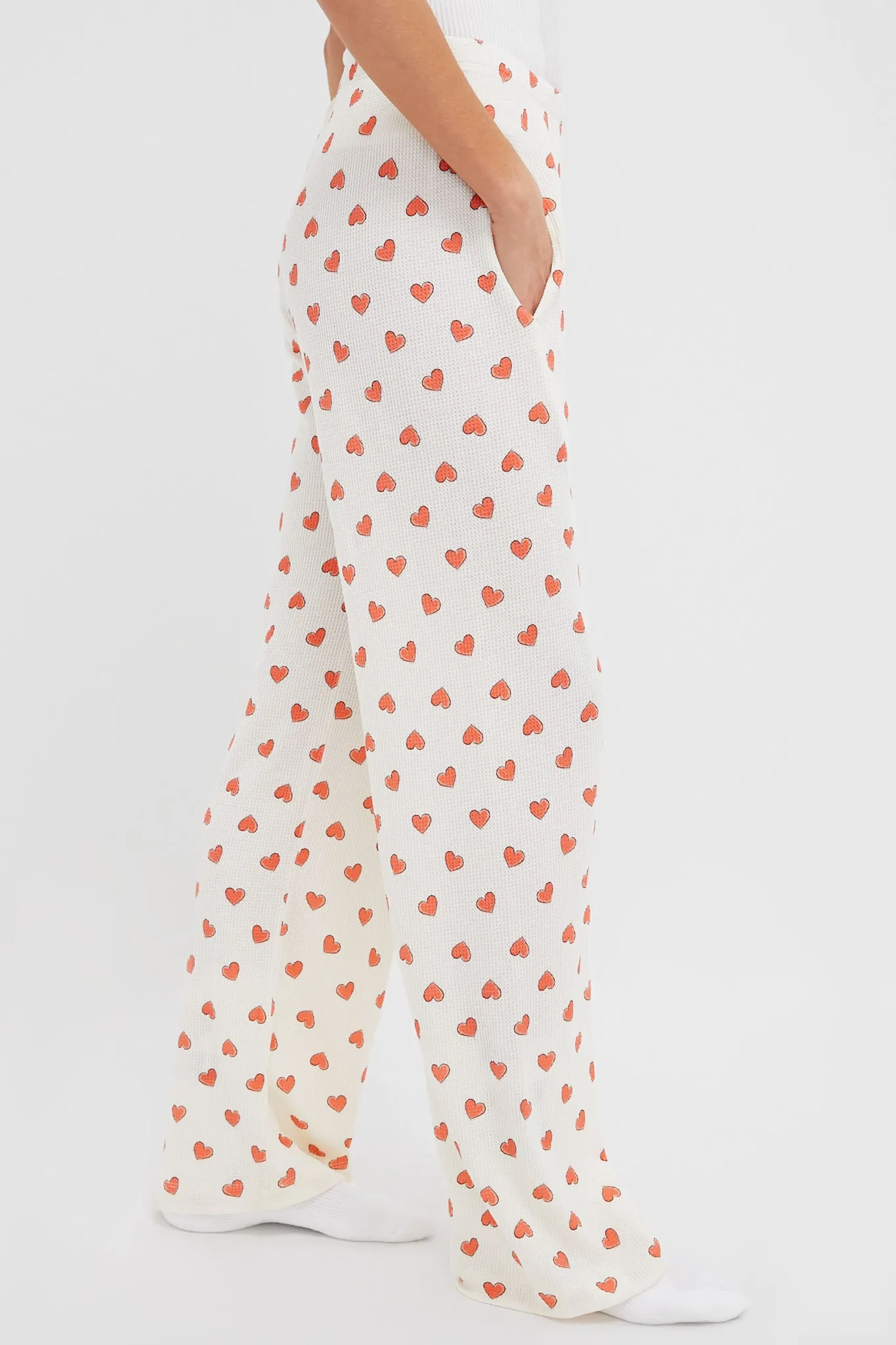 Cream Multi Heart Jan Pants