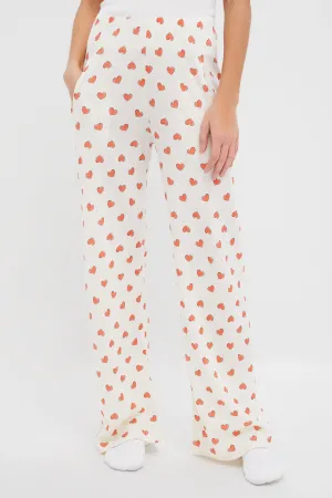 Cream Multi Heart Jan Pants