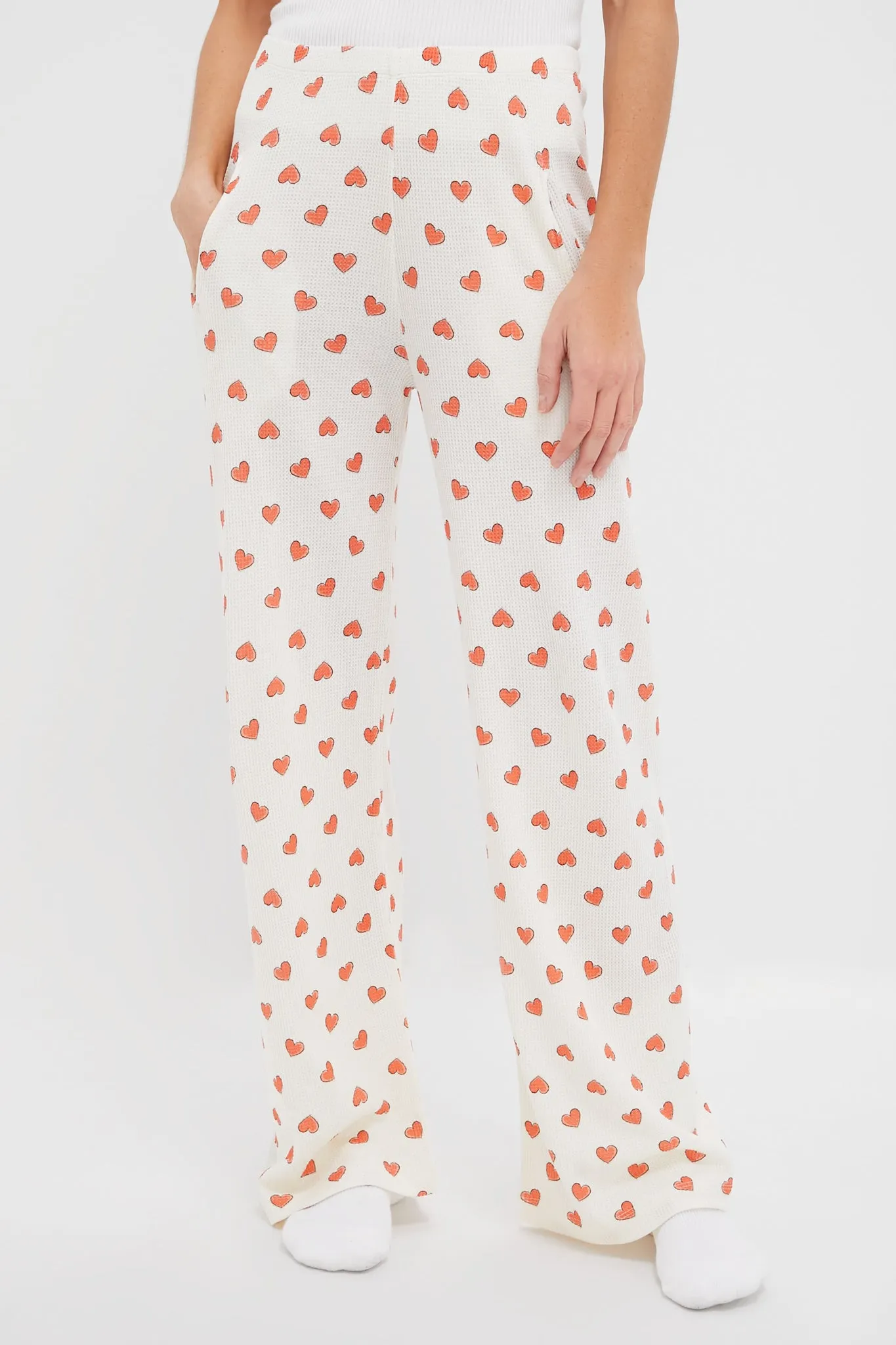 Cream Multi Heart Jan Pants