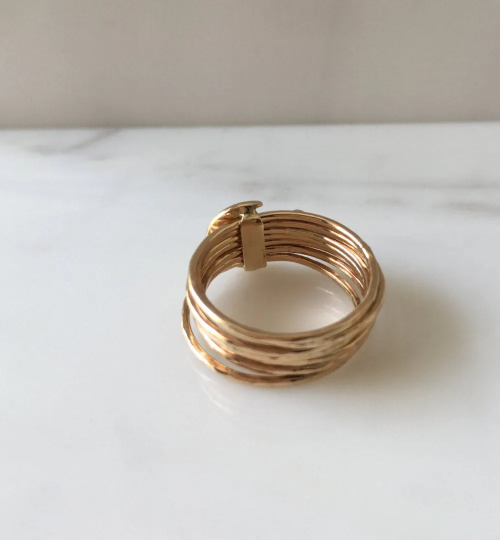 Crescent Moon Diamond Stacking Ring