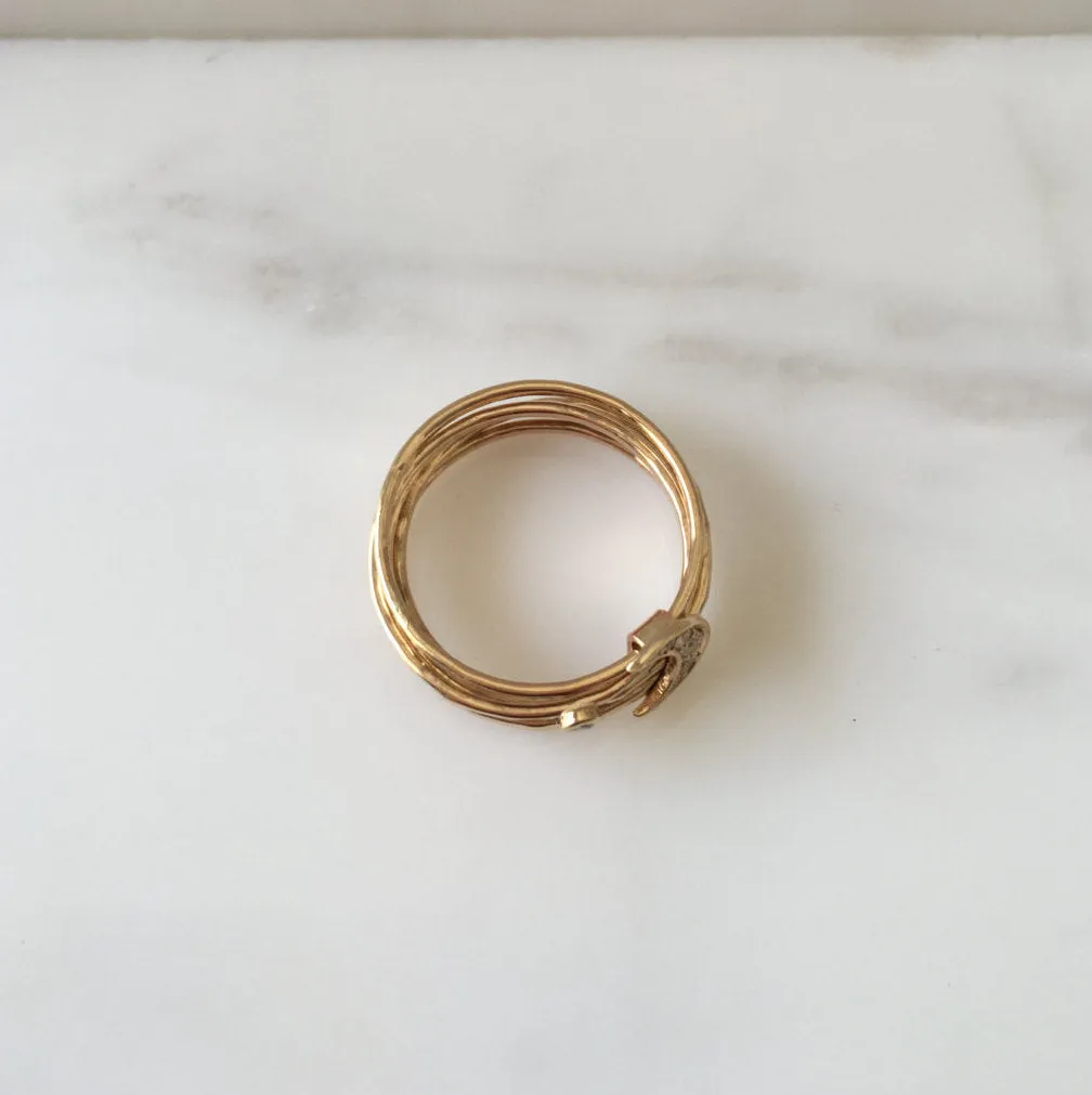 Crescent Moon Diamond Stacking Ring