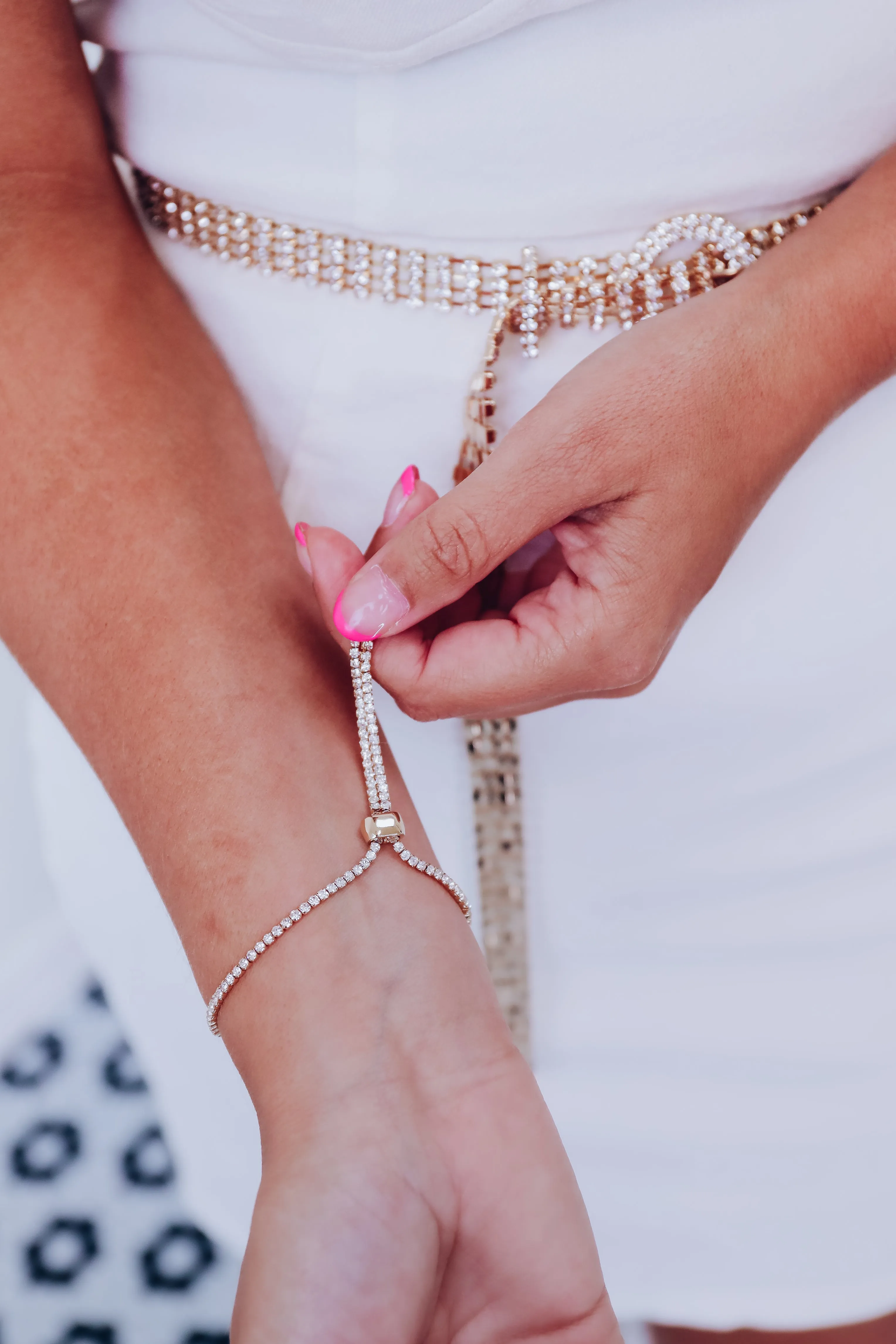 Cross CZ Slide Bracelet - Gold