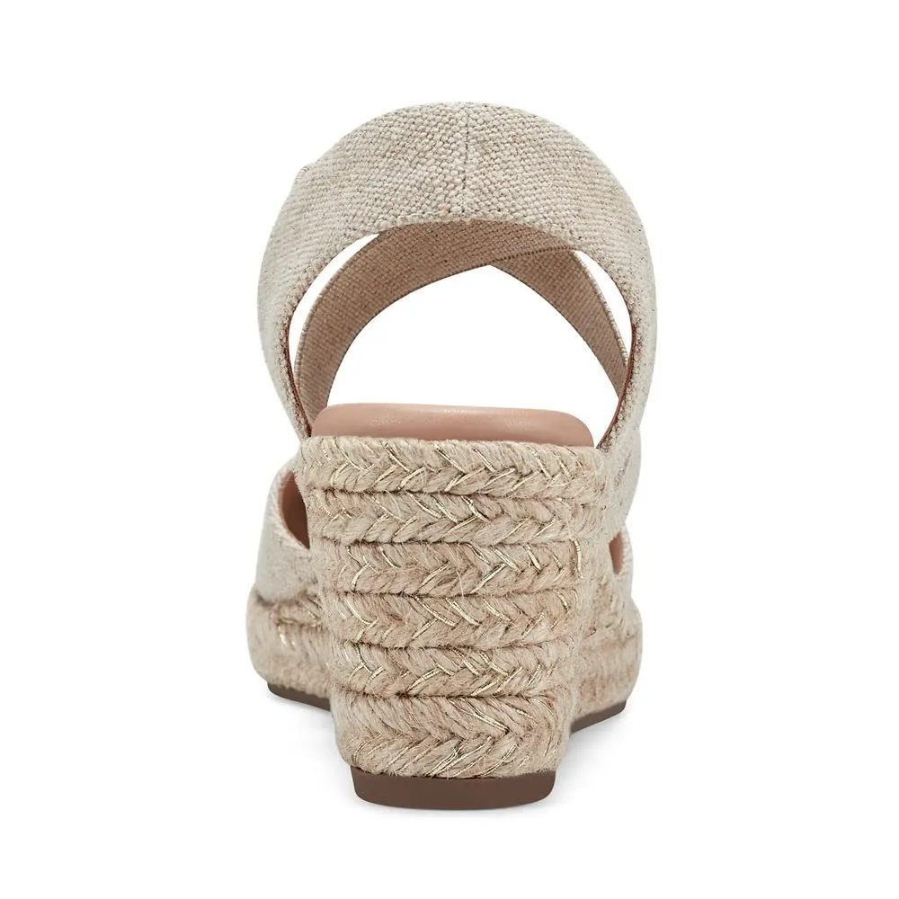 Easy Spirit Women's Meza Espadrille Wedge Sandal, Gold 710, 7.5